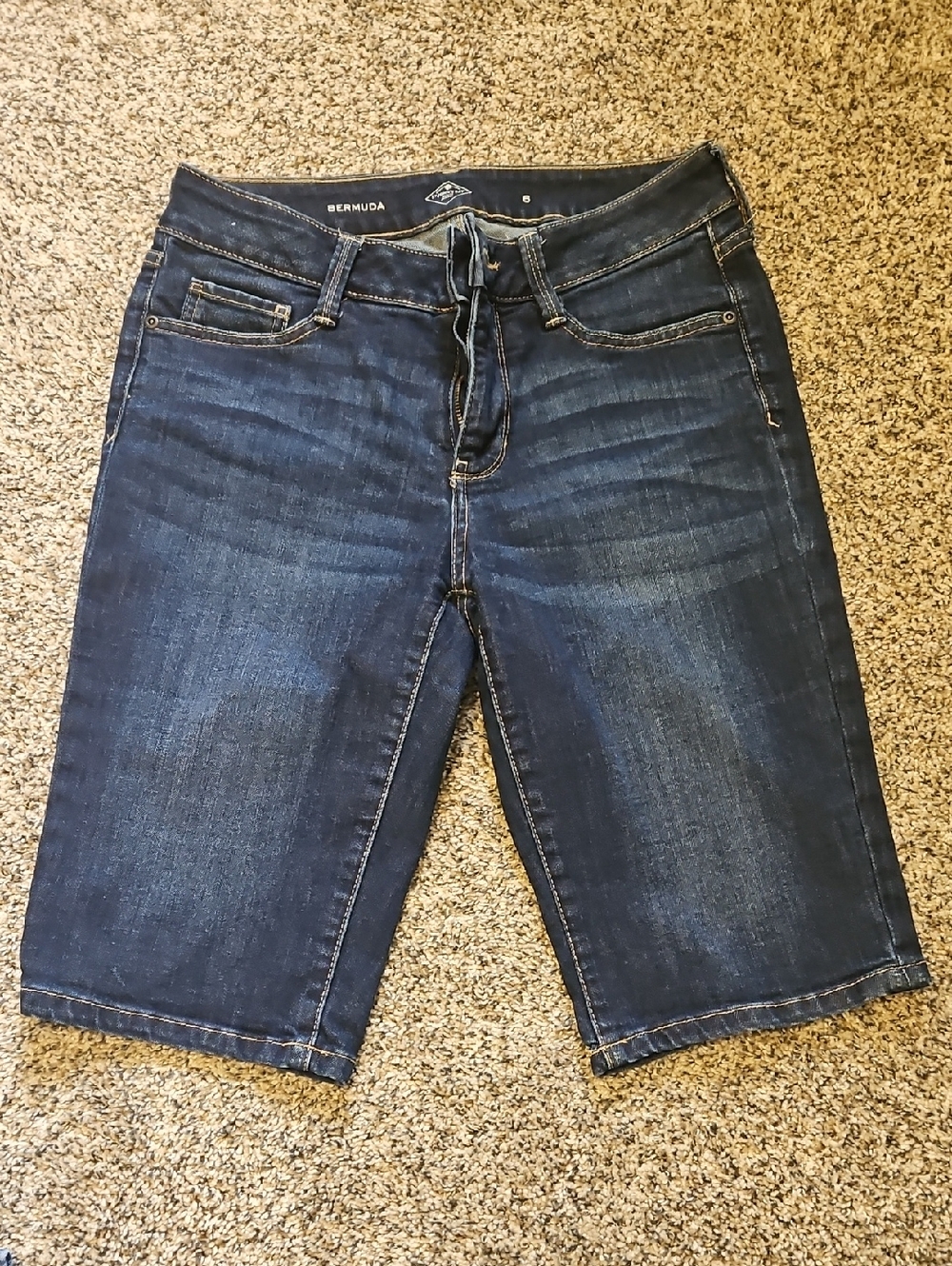 St. John's Bay Dark Blue Denim Bermuda Shorts